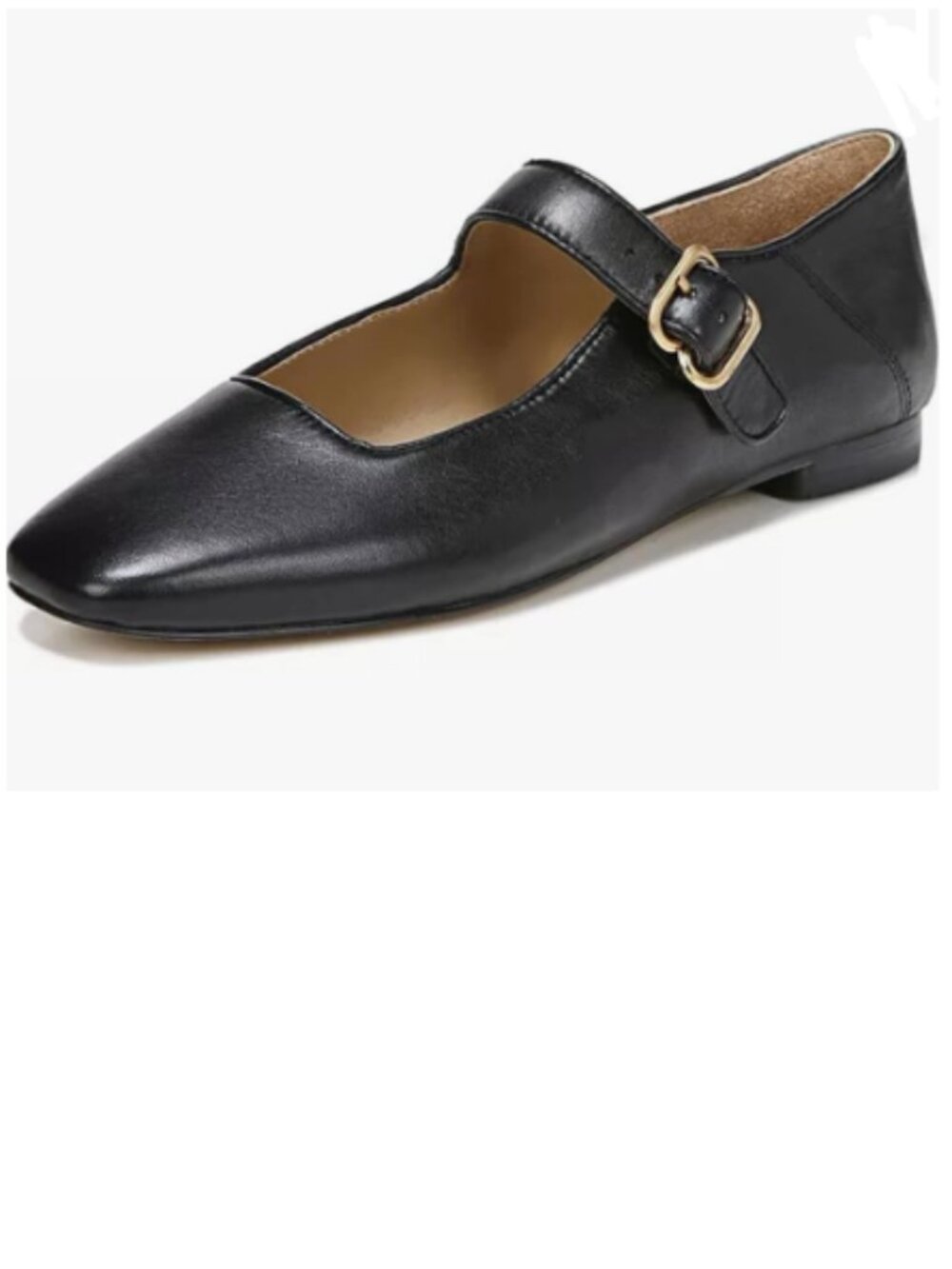 FYS Black Women Square Toe Low Heel Mary Jane Pumps Flats Ballets Buckled Shoes